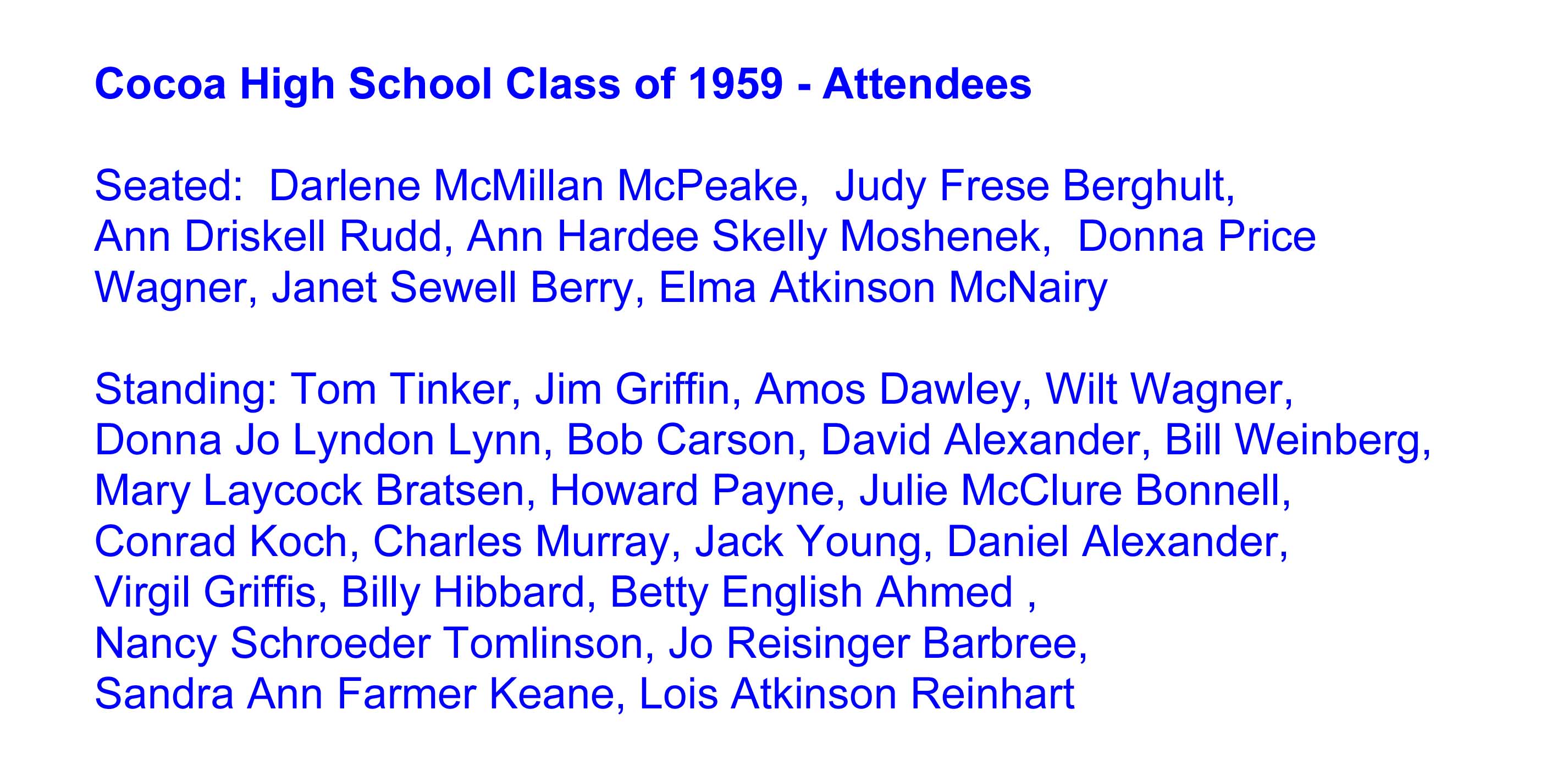 55th CHS Class Reunion