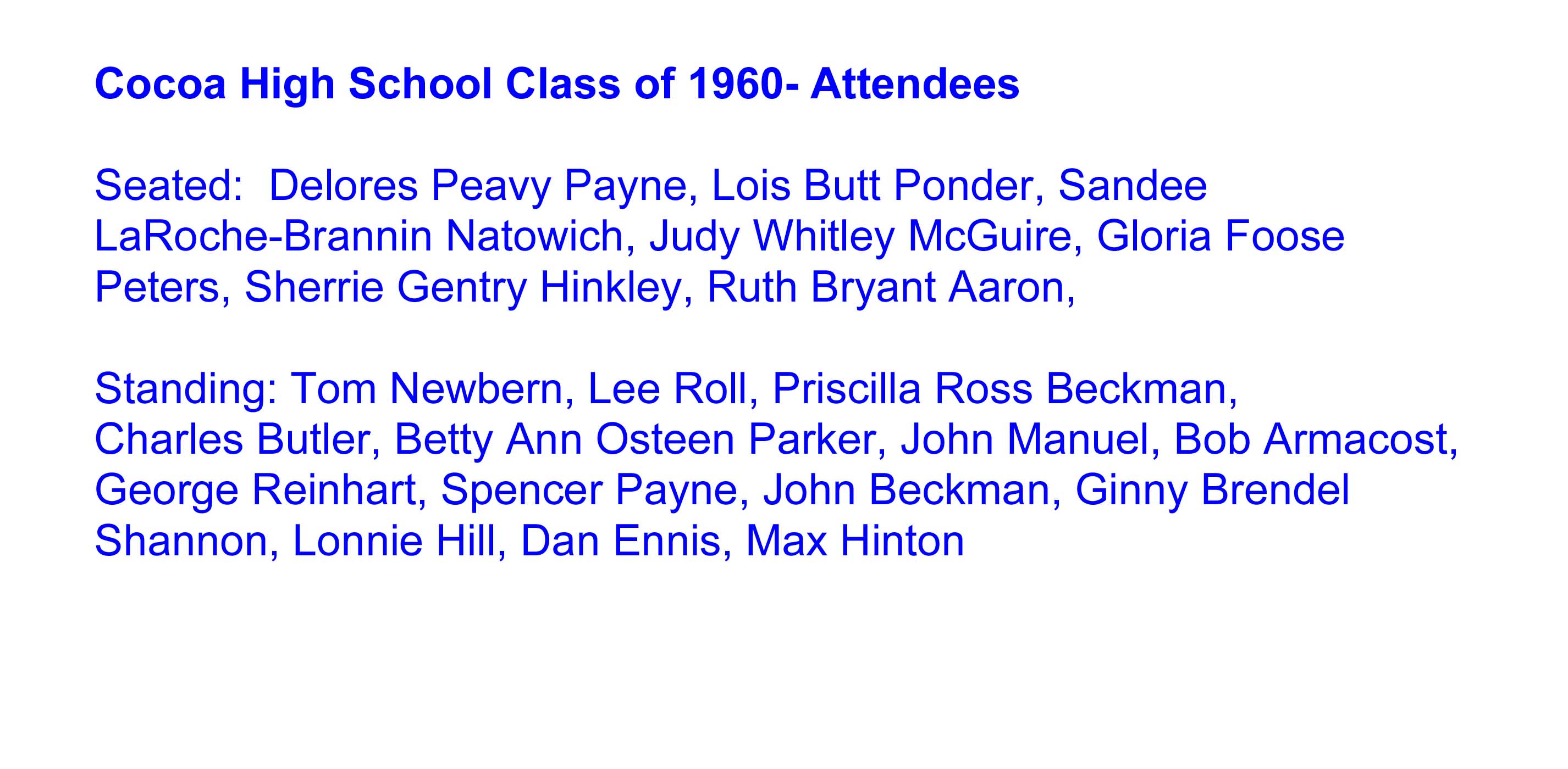 55th CHS Class Reunion