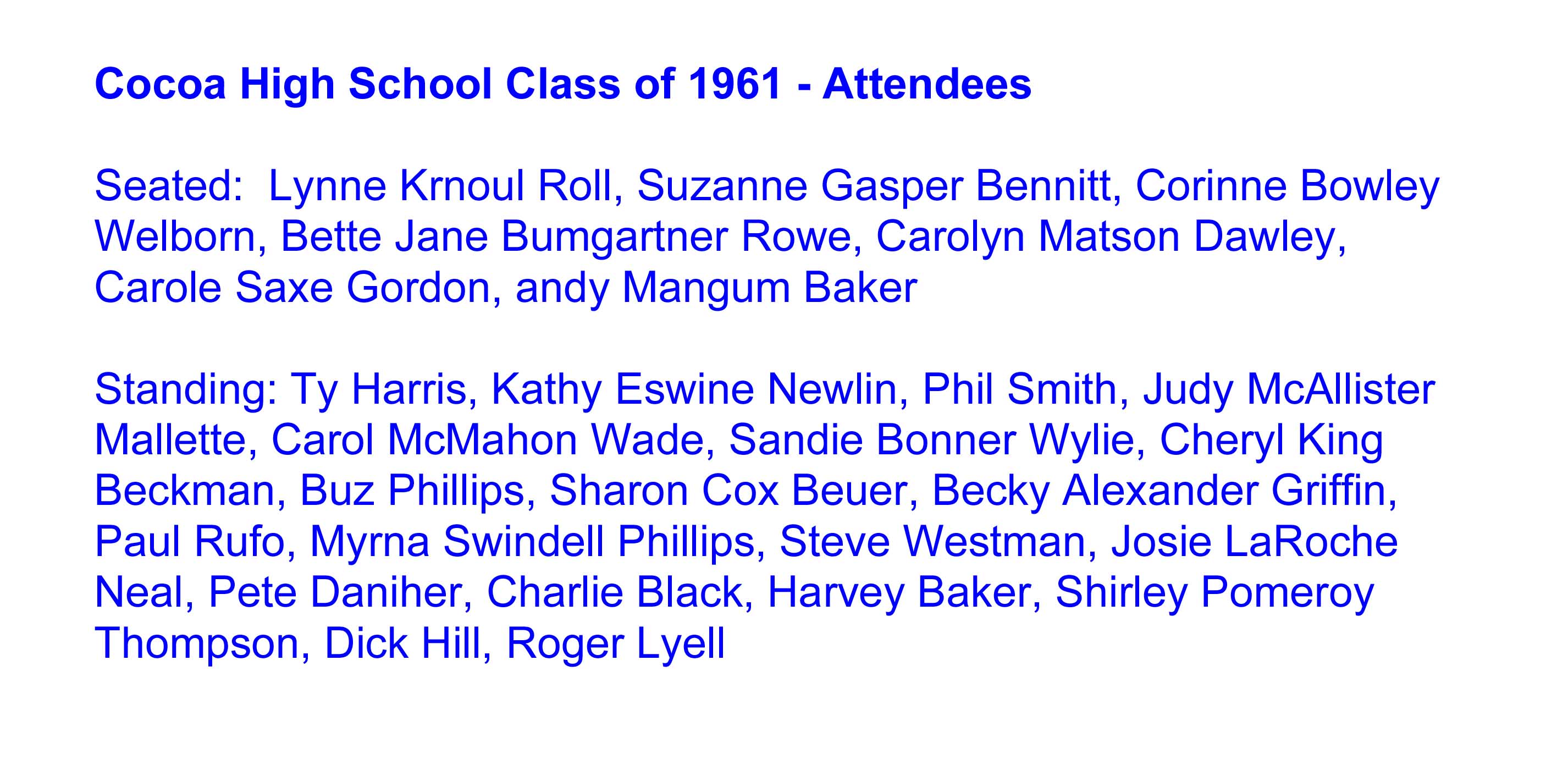 55th CHS Class Reunion