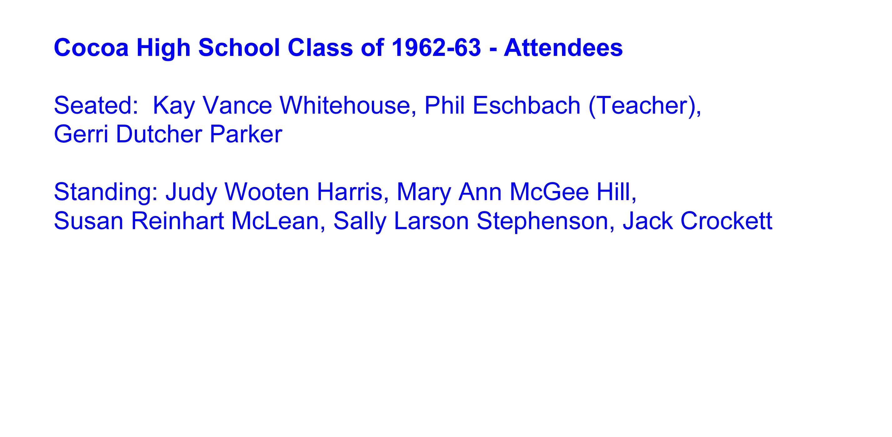 55th CHS Class Reunion